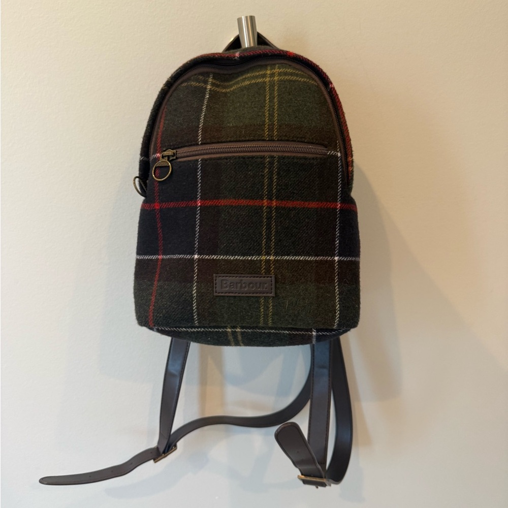 Barbour Caley Classic Tartan Plaid Backpack Zipper Outer Pocket Women - Picture 7 of 16